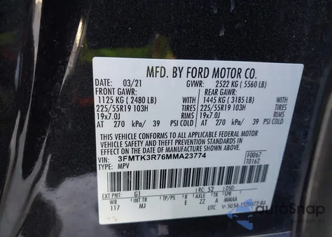 2021 Ford Mustang Mach-E Premium from USA, damaged, VIN 3FMTK3R76MMA23774